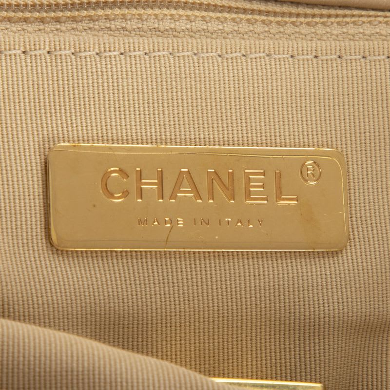Chanel19 Flap Beige Frill Calfskin Leather