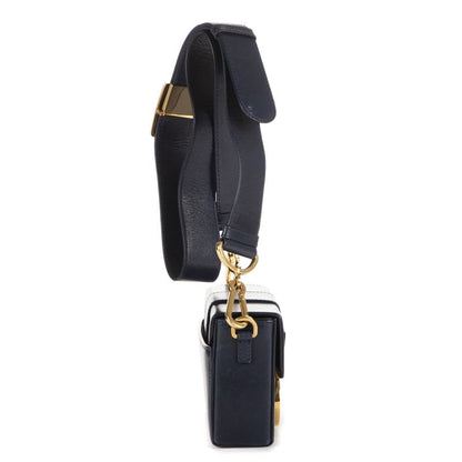Dior Montaigne Small Box Navy Calfskin Leather