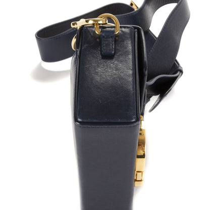 Dior Montaigne Small Box Navy Calfskin Leather