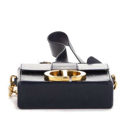 Dior Montaigne Small Box Navy Calfskin Leather