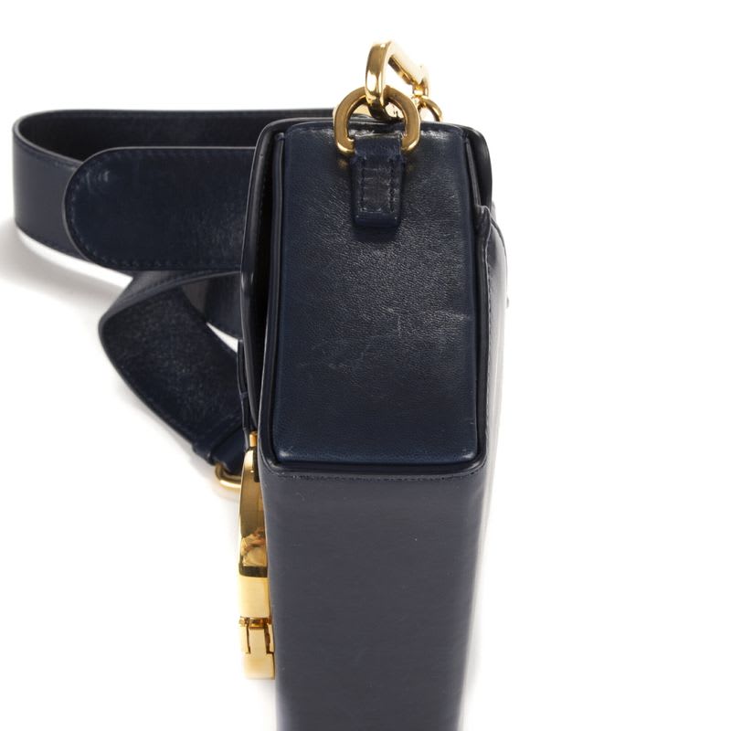 Dior Montaigne Small Box Navy Calfskin Leather