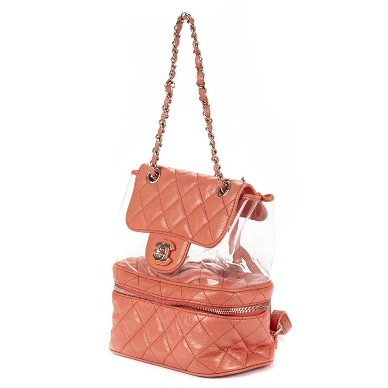 Chanel Chanel 2018 Limited Edition Aquarium Backpack Pink Transparent Quilted