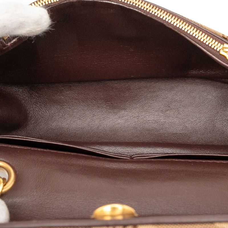 Balenciaga BB Logo Chain Shoulder Bag Handbag 516919 Beige Brown Canvas Leather