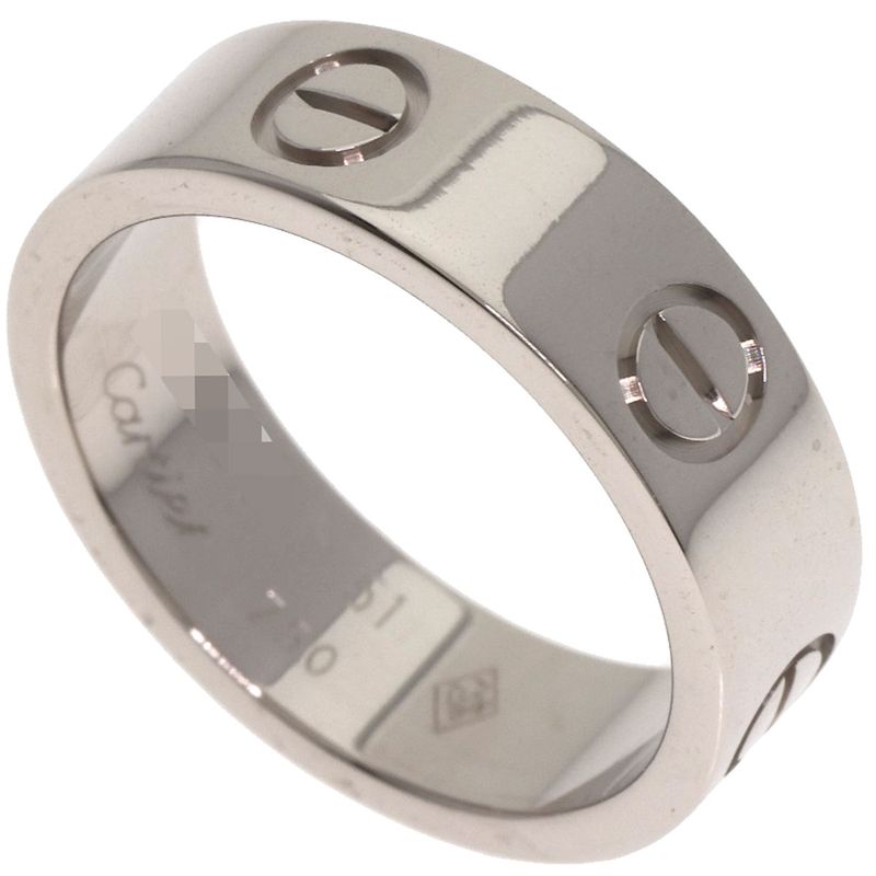 Cartier Love Ring #51 Ring 18k White Gold Women's