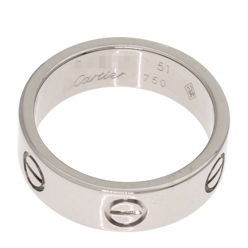 Cartier Love Ring #51 Ring 18k White Gold Women's