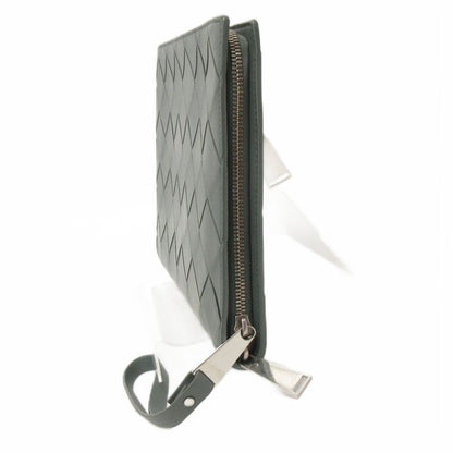 Bottega Veneta Intrecciato Second Bag Clutch Leather Braided 629134 Blue Bag Aa