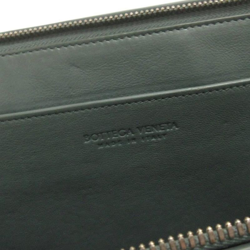 Bottega Veneta Intrecciato Second Bag Clutch Leather Braided 629134 Blue Bag Aa