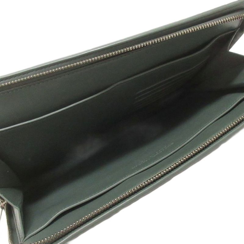 Bottega Veneta Intrecciato Second Bag Clutch Leather Braided 629134 Blue Bag Aa