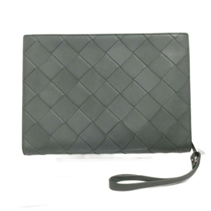 Bottega Veneta Intrecciato Second Bag Clutch Leather Braided 629134 Blue Bag Aa