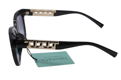 Tiffany & Co Chain Temple Sunglasses Black Blue Gold HardWear 19 Eyewear — view 4