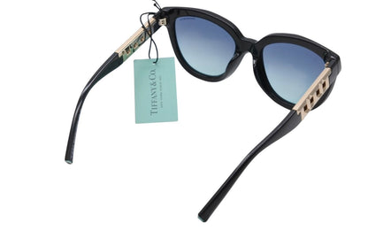 Tiffany & Co Chain Temple Sunglasses Black Blue Gold HardWear 19 Eyewear — view 6