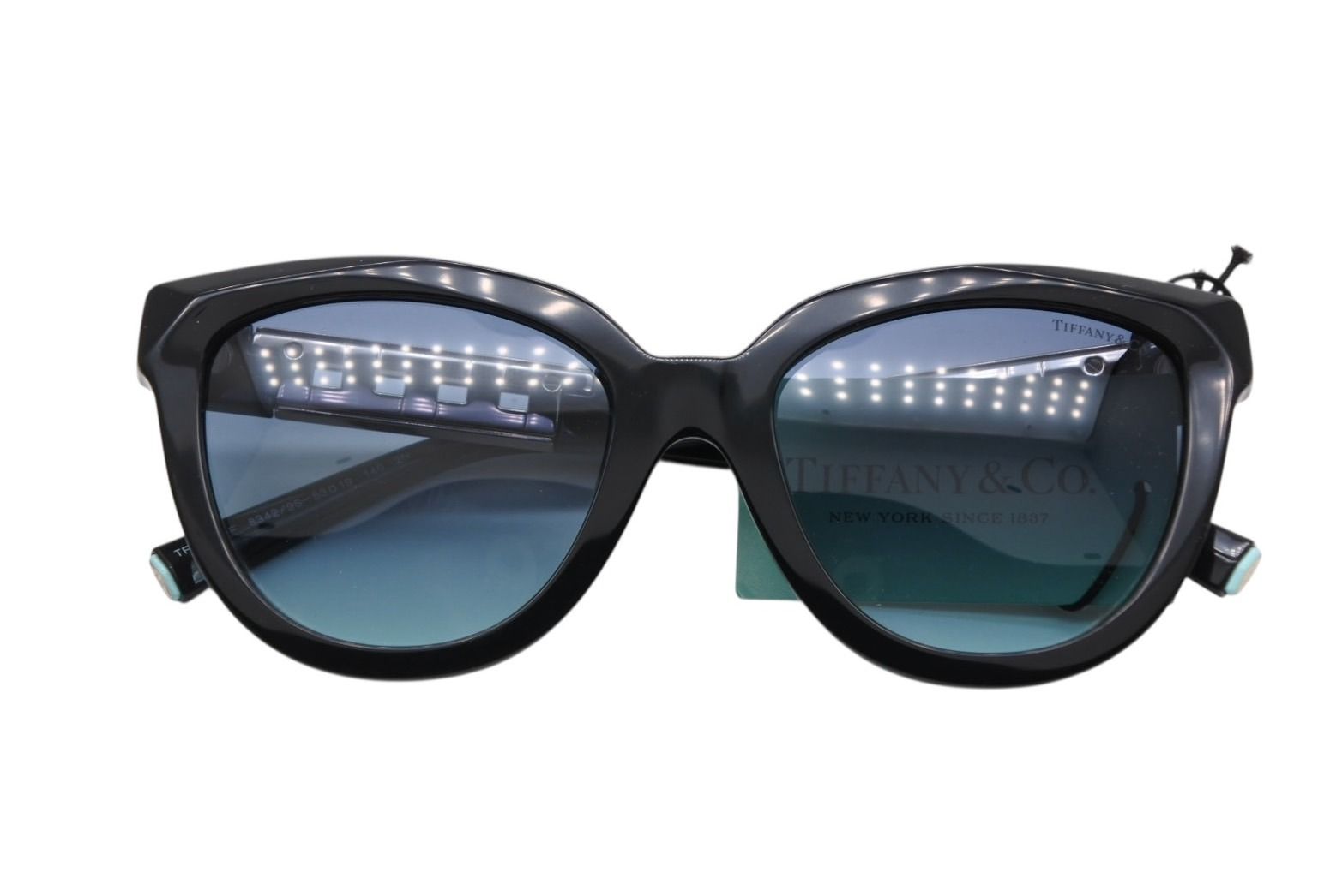 Tiffany & Co Chain Temple Sunglasses Black Blue Gold HardWear 19 Eyewear — view 2