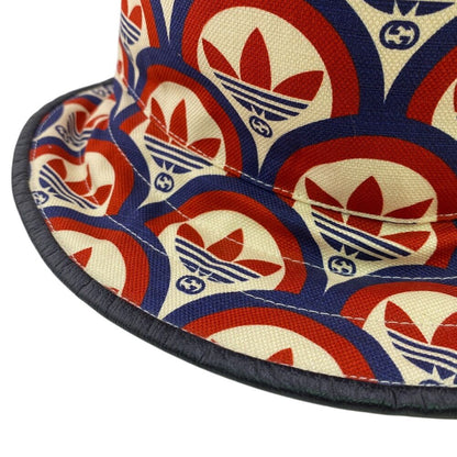 Gucci 696476 Gg Canvas Trefoil Bucket Hat Red Men'S