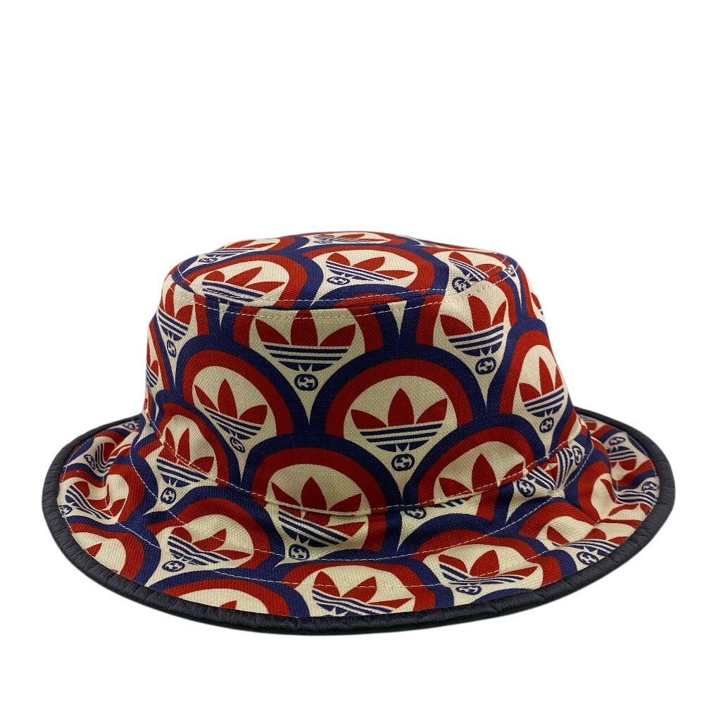 Gucci 696476 Gg Canvas Trefoil Bucket Hat Red Men'S