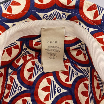 Gucci 696476 Gg Canvas Trefoil Bucket Hat Red Men'S