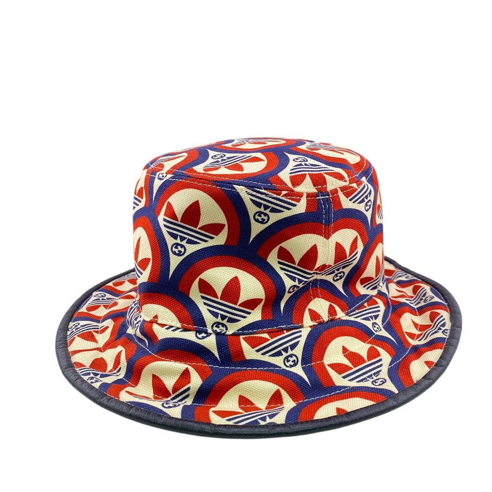 Gucci 696476 Gg Canvas Trefoil Bucket Hat Red Men'S