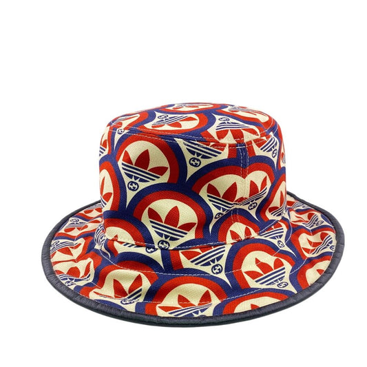 Gucci 696476 Gg Canvas Trefoil Bucket Hat Red Men'S