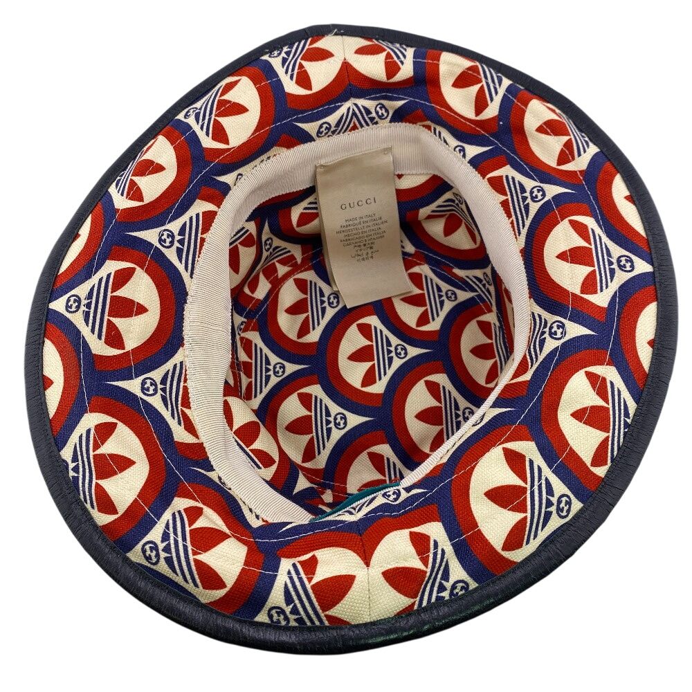 Gucci 696476 Gg Canvas Trefoil Bucket Hat Red Men'S