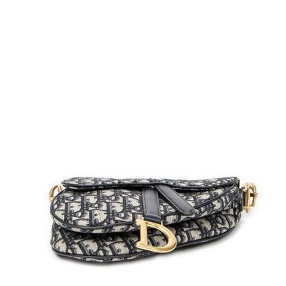 Dior Navy Beige Oblique Jacquard Canvas