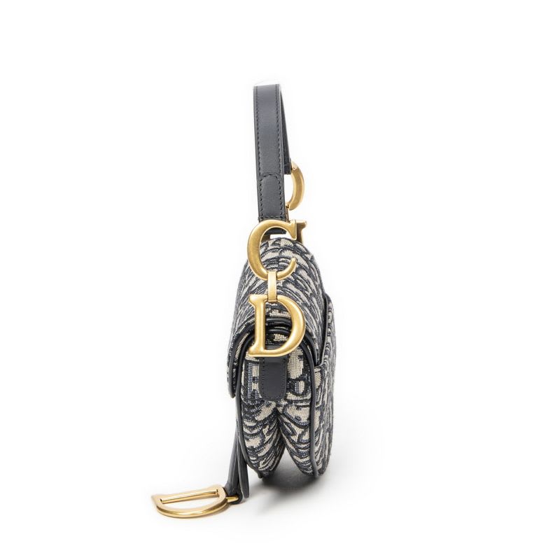 Dior Navy Beige Oblique Jacquard Canvas