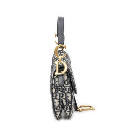Dior Navy Beige Oblique Jacquard Canvas