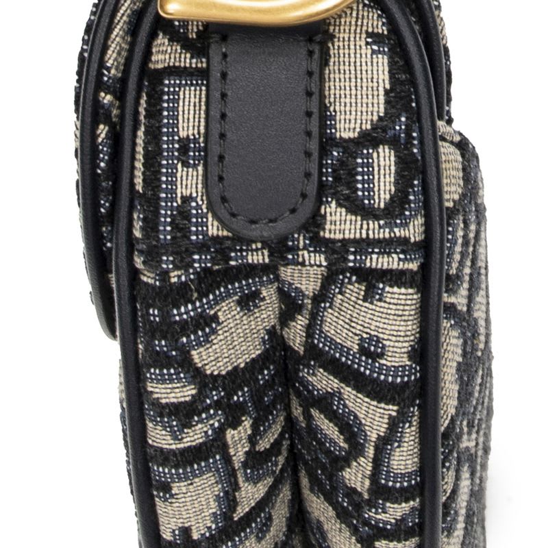 Dior Navy Beige Oblique Jacquard Canvas