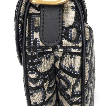 Dior Navy Beige Oblique Jacquard Canvas