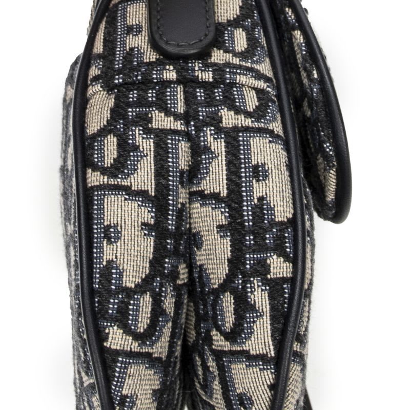 Dior Navy Beige Oblique Jacquard Canvas