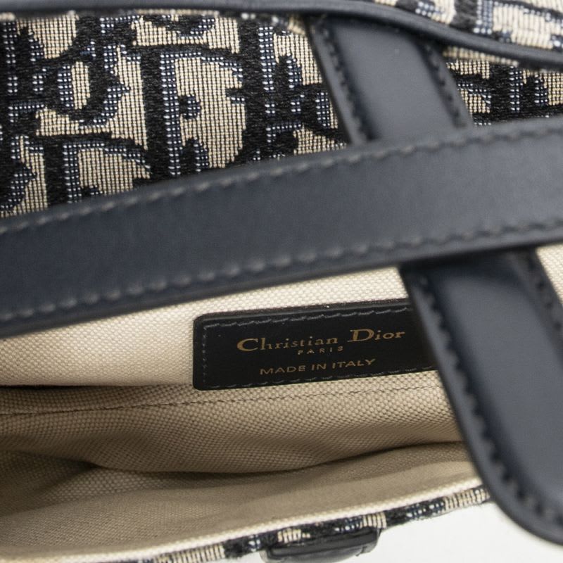 Dior Navy Beige Oblique Jacquard Canvas