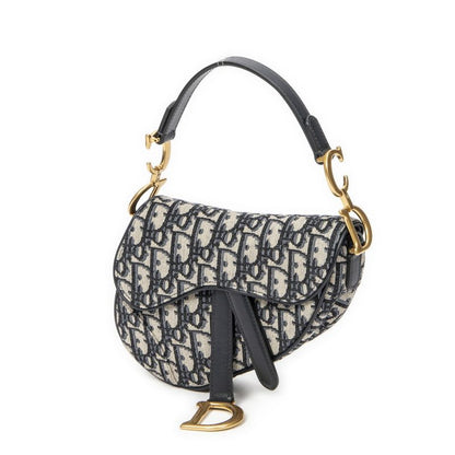 Dior Navy Beige Oblique Jacquard Canvas
