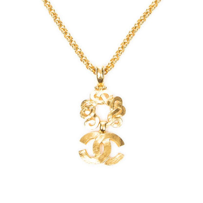 Chanelcoco Mark Pendant Chain Necklace Gold Plated