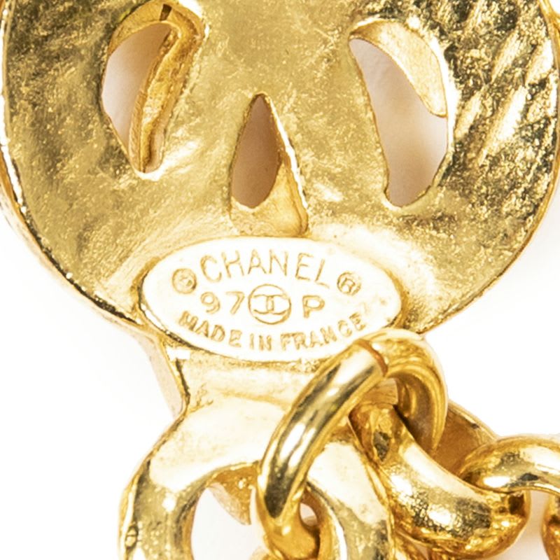 Chanelcoco Mark Pendant Chain Necklace Gold Plated