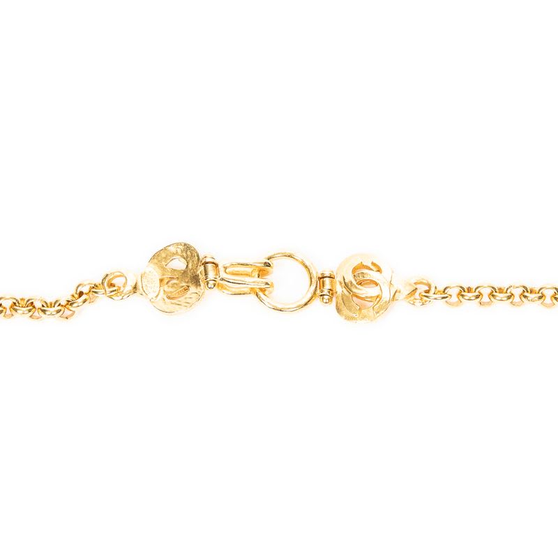 Chanelcoco Mark Pendant Chain Necklace Gold Plated