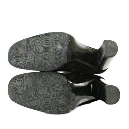 Chanel Suede Side Zip Middle Boots High Heels 36 23cm (9.06in) Black 1205