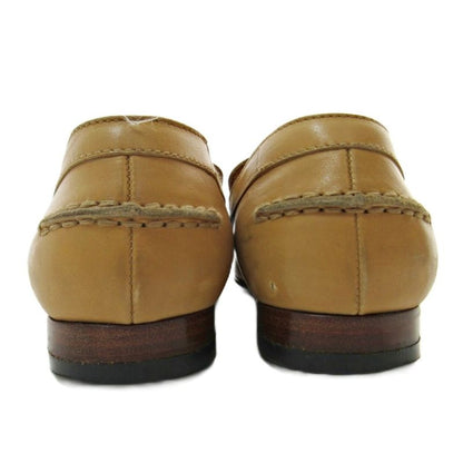 Hermes H Logo Stitch All Leather Loafers 37 23.5cm (9.25in) Beige 1205 • Mnk3