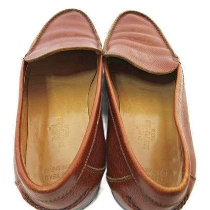 Hermes H Logo Loafer All Leather 36.5 23.5cm (9.25in) Brown 1205 • Mnk3