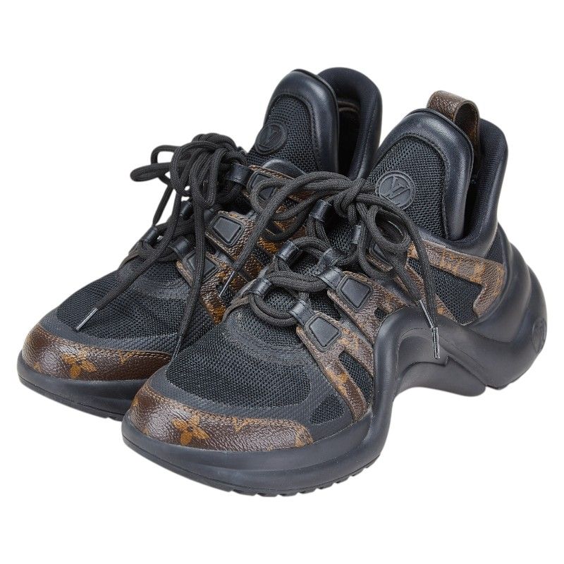Louis Vuitton Monogram Arclight Line Sneakers Men's: 39 1a43ld Brown Black PVC