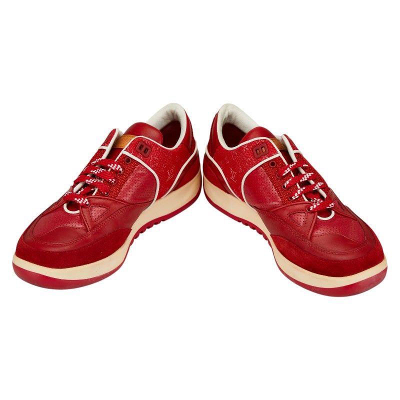 Louis Vuitton Sneakers Size:37 Red Leather Suede Women's Louis Vuitton