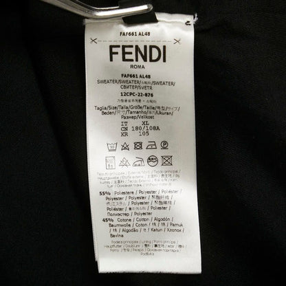 Fendi Logo Parka Pullover Size: XL Black White Polyester Cotton Men's Fendi