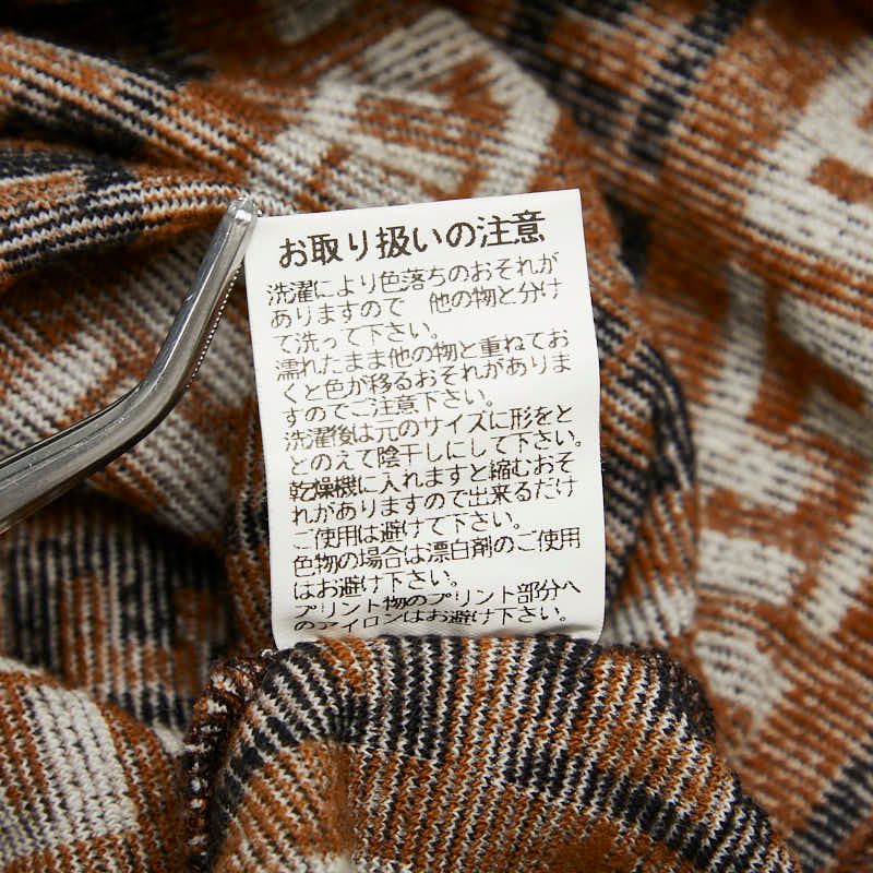 Fendi Ff Pattern Sleeveless Dress Pile Fabric Size: 44 Brown Multicolor Cotton