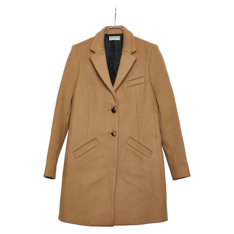 Balenciaga Chester Coat Size 38 Beige Wool Nylon Women's Balenciaga
