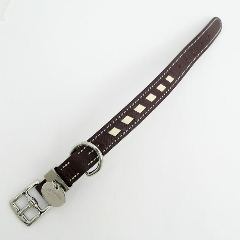 Hermes Dog Collar Tres XS Rouge Serie Nata Sesam Brown Series Vo- Epson