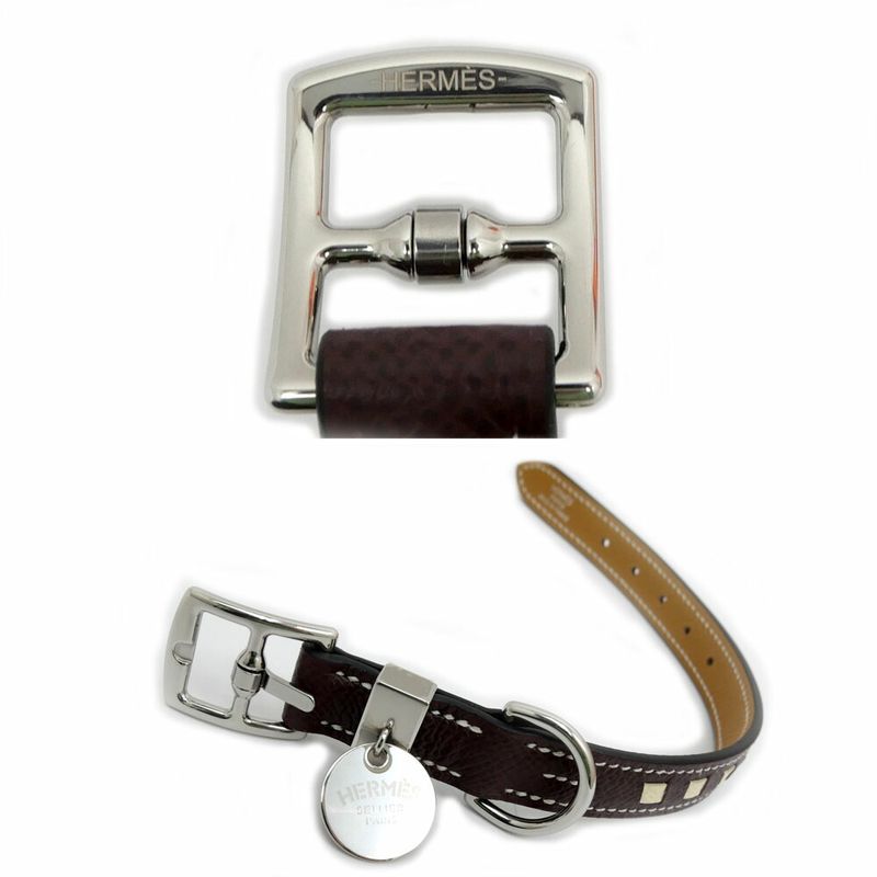 Hermes Dog Collar Tres XS Rouge Serie Nata Sesam Brown Series Vo- Epson