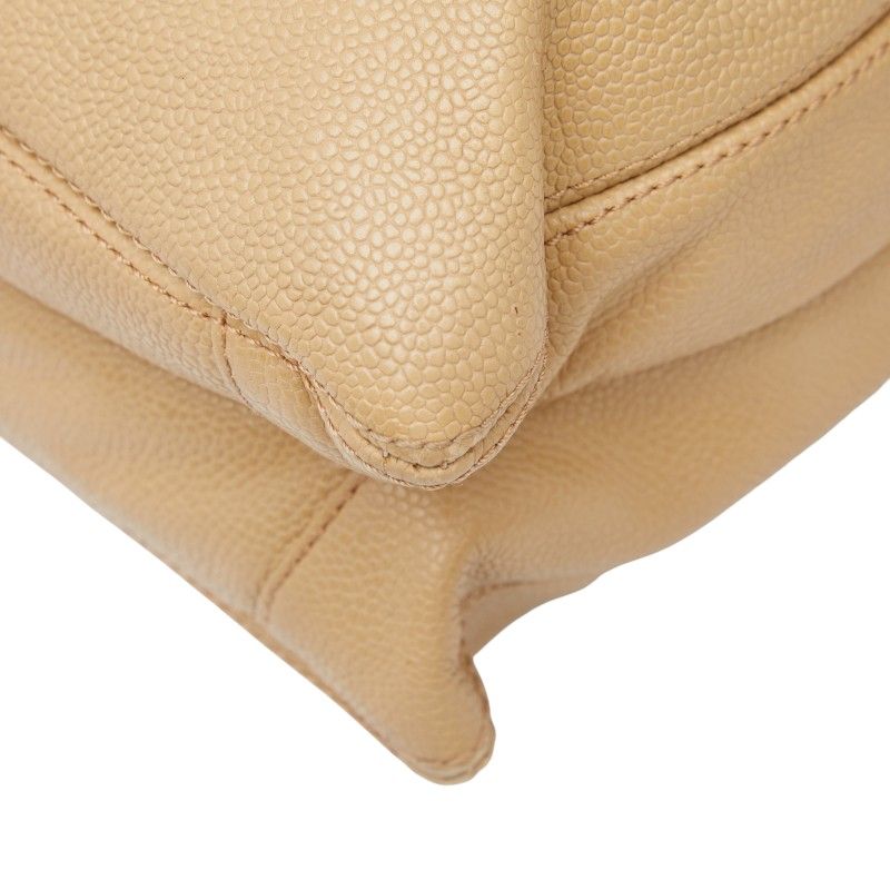 Chanel Cocomark Tote Bag Handbag Beige Caviar Skin Ladies Chanel