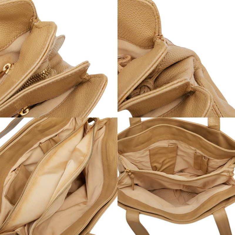 Chanel Cocomark Tote Bag Handbag Beige Caviar Skin Ladies Chanel