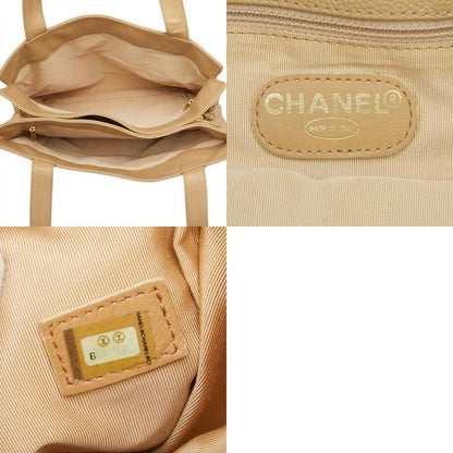 Chanel Cocomark Tote Bag Handbag Beige Caviar Skin Ladies Chanel