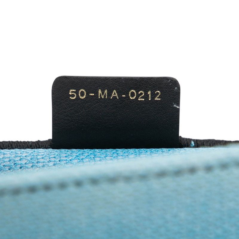 Christian Dior Book Tote Medium Light Blue Multicolor Canvas Women's Christian