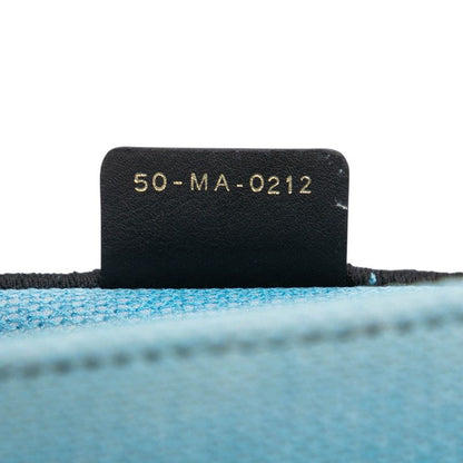 Christian Dior Book Tote Medium Light Blue Multicolor Canvas Women's Christian