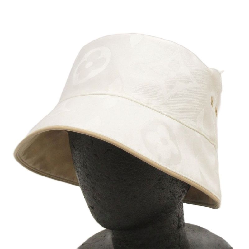 Louis Vuitton Daily Glam Bucket Hat Reversible Monogram Embroidered Logo Beige