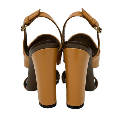 Gucci Sandals 34 Women's - 309822 Light Brown Horsebit Leather